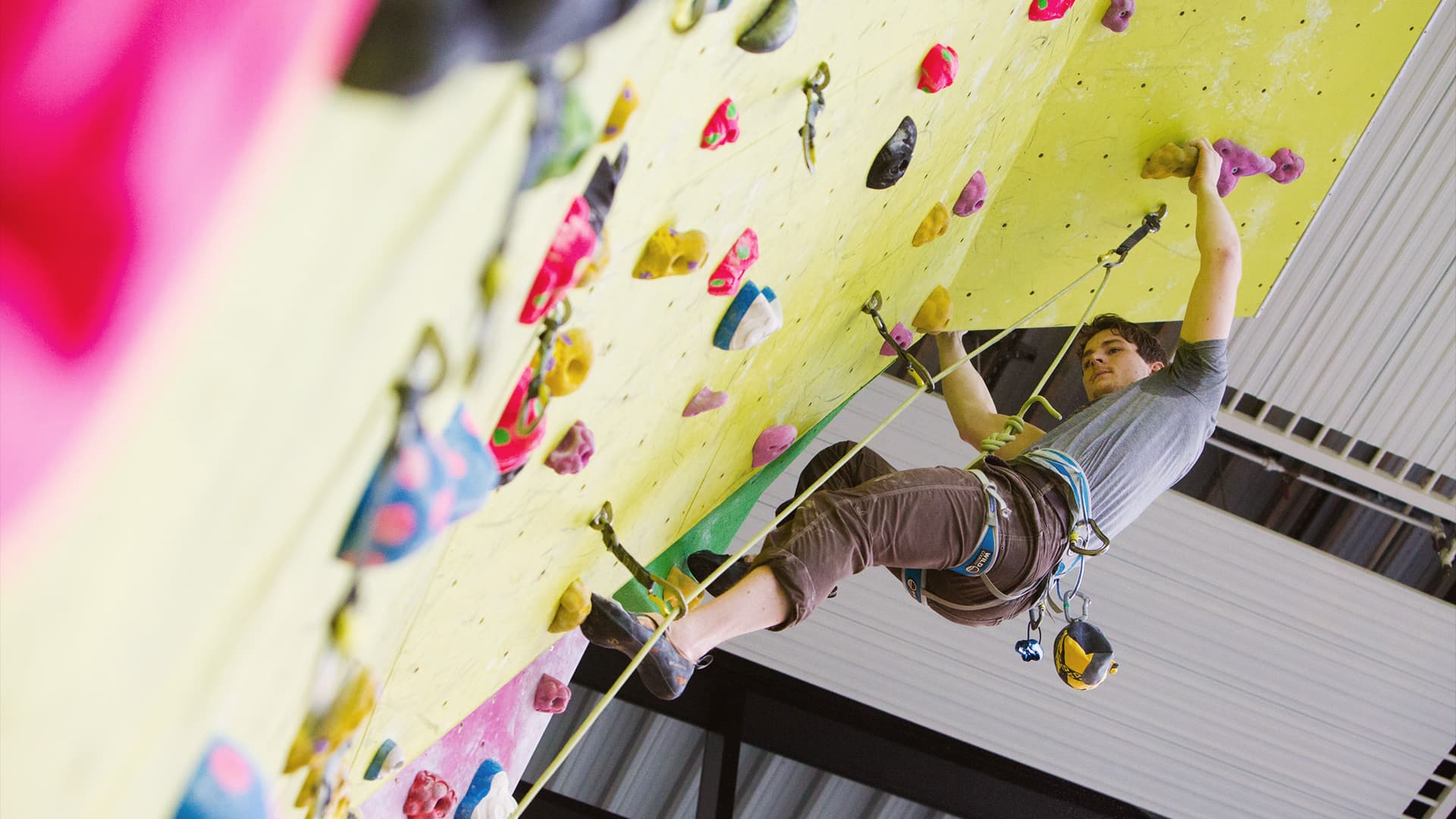 The climbing wall in Sports Centre